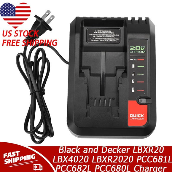 20V Charger for Black and Decker LBXR20 LBX4020 LBXR2020 PCC681L PCC682L PCC680L