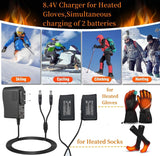7.4V Lithium Polymer Batteries, DC Dual Charger for Heated Gloves Mittens