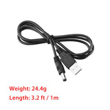3Pack 0.25m USB 2.0 A Type Male to DC 5.5 x 2.1mm 5V Power Plug Connector Cable