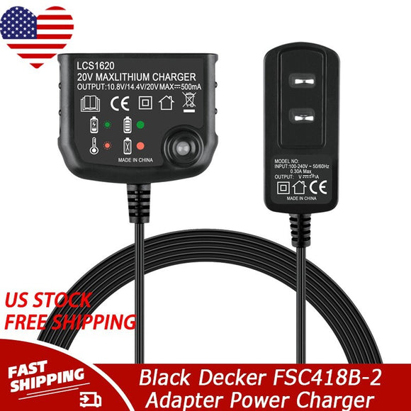 20V Lithium Battery Charger LCS1620 for Black Decker FSC418B-2 FSC418K-2