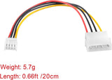 （2 Pack) 4-pin Molex Male (LP4) to 4-pin Floppy FDD Female (SP4) Power Cable