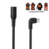 2-Pack 12V USB-C to DC Adapter Cable for Heated Jacket Milwaukee M12 AEG