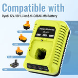 P117 Charger For Ryobi One+ 12V 14.4V 18V Lithium/NiMh/Nicad Battery Charger