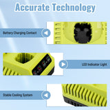 Charger for Ryobi 18V MAX One+ Battery P100 P102 P103 P105 P107 P108 1400670