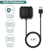 2 Pack 3.3ft USB Cord Charger for Fitbit Versa 2 Smart Watch Cable Stand Dock