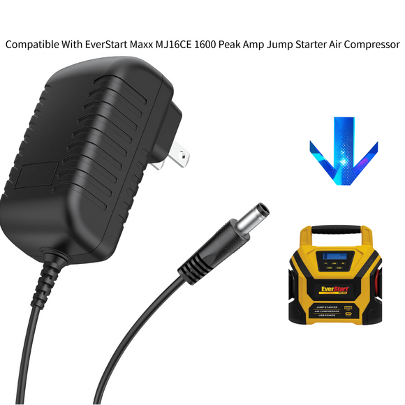 AC Adapter For EverStart Maxx MJ16CE 1600 Peak Amp Jump Starter Air Compressor
