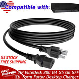 UL 6ft AC Power Cord For HP EliteDesk 800 G4 G5 G6 SFF Small Form Factor Desktop