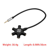 5-Way Audio Cable Port Earphone Headset Splitter Adapter for iPhone,Samsung