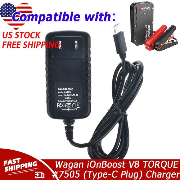USB-C Adapter Charger Power for Wagan iOnBoost V8 TORQUE #7505 (Type-C Plug)