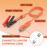 14AWG Cigarette Lighter Plug to Alligator Charger for Jackery Solar Generators