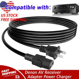 6.6ft AC Power Cord Cable For Denon AVR-X1500H AVR-X2400H AVR-X2600H AV Receiver