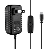 5V 3A USB Type C Power Supply Adapter with ON/Off Switch for Raspberry Pi 4