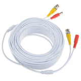 BNC Cable 150ft Security Camera Wire Cord with BNC Connector & RCA Adapter White