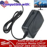 12V Adapter for Koorui 24-inch 27" 22" Computer Monitor E2412F E2212F 24E4 24E3