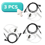 (3 Pcs ) Walkie Talkie Headset 1 Pin Covert Acoustic Tube Earpiece with Mic