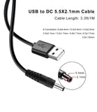 USB to DC Plug Charger Cord for LOGROTATE/Mydethun/BRIGHTWORLD LED 3D Moon Lamp