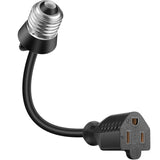 (2 Pcs) 3 Outlet Adapter For E26/E27 Bulb for Indoor Outdoor Porch Garage Patio