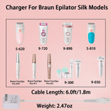 12V Adapter for Braun Face Epilator Facespa Pro 910 911 921 Charger
