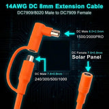 10FT 3M 8mm Cable 14AWG for Jackery Explorer 1000 Plus/1000 Pro Power Station