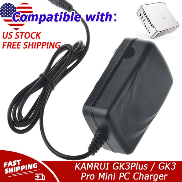 UL Listed 12V AC Charger For KAMRUI GK3Plus / GK3 Pro Mini PC