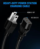125V 15A Heavy-Duty Charging Cable for Jackery Bluetti EB3A, Anker 757/767
