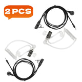 (2 Pcs) Walkie Talkie Headset 1 Pin Covert Acoustic Tube Earpiece with Mic