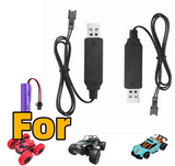 2 Pack 3.7V Battery USB Cable with SM-2P Plug Connector for Bunch O Bubbles