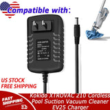 AC/DC Adapter For Kokido XTROVAC 210 Cordless Pool Suction Vacuum Cleaner EV25