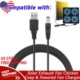 Charger for Solar Exhaust Fan Chicken Coop & Powered Fan for Greenhouses,Attics