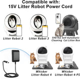 15V DC Adapter for Litter Robot 2 3 4 Open Air Self Cleaning Cat Litter Box