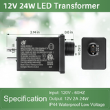 12V 2A LED Controller Adapter for Christmas String Light Decorations Waterproof