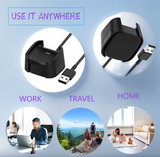 2 Pack 3.3ft USB Cord Charger for Fitbit Versa 2 Smart Watch Cable Stand Dock