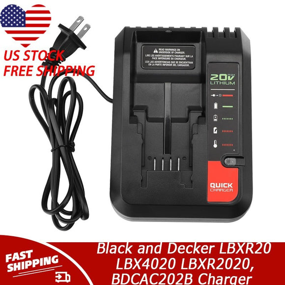 20V Fast Charger for Black and Decker LBXR20 LBX4020 LBXR2020, BDCAC202B