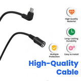 2-Pack 12V USB-C to DC Adapter Cable for Heated Jacket Milwaukee M12 AEG