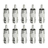 10pcs BNC Female Jack to RCA Male Plug Adapter Straight Connector for CCTV