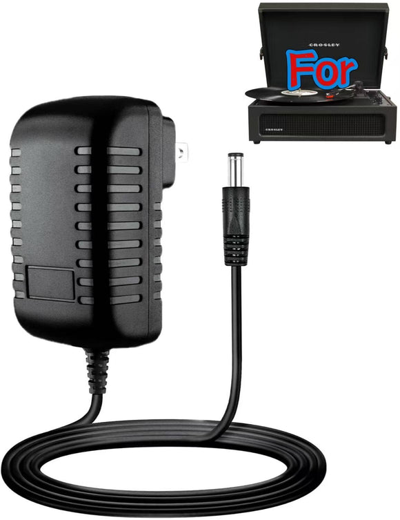 12V AC Adapter For Crosley CR8017A-BK Voyager Vintage Portable Turntable Power