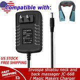 12V Charger for Invospa shiatsu neck and back massager JC-668 / Magic Makers