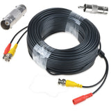 148FT BNC Cable Security Camera Wire Cord with BNC Connector & RCA Adapter Black