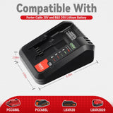 Replacement 20V Lithium Battery Charger for Porter-Cable,Black and Decker Tools