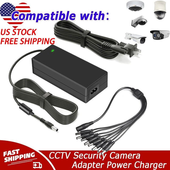 12VDC 2A Power Supply &8Way Split For CCTV Security Camera Q-See Night Owl Zmodo