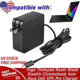 Adapter for Yoga Thinkpad Razer Blade Stealth Chromebook Acer Asus Dell XPS Pro