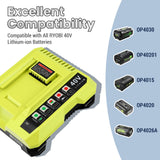 Charger For Ryobi 40V For OP401 OP404 OP406A OP40261 OP40301 OP40401 OP40501