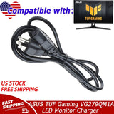 AC Power Cord Cable For ASUS TUF Gaming VG279QM1A VG27AQL3A LED Monitor Power US