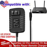 AC Adapter For Superbox S3 Pro Android TV Box Media Player Remote Power Charger
