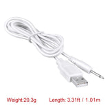 3ft White USB Vibrator Cable Cord for Rechargeable Adult Toys Vibrators Charger