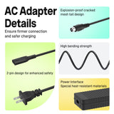 42V RCA Battery Charger for Nakto 36V Camel Pony Mini Cruiser