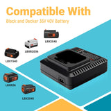 40V Charger for Black &Decker LBX2040 LBXR36 LBXR2036 LST540 LCS1240 LBX3040