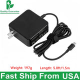 2025 Slim 65W USB-C Laptop Charger For Lenovo Thinkpad/Yoga/Chromebook Computer