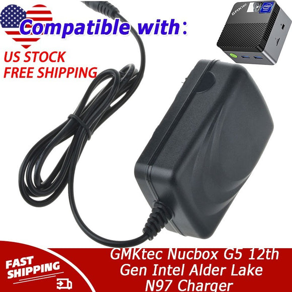 12V AC Charger for GMKtec Nucbox G5 12th Gen Intel Alder Lake N97