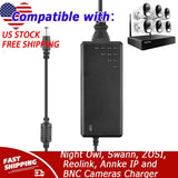 12V 8A Adapter for Night Owl, Swann, ZOSI, Reolink, Annke IP and BNC Cameras